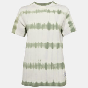 Isabel Marant Etoile White/Green Tie-Dye Cotton Dena T-Shirt S