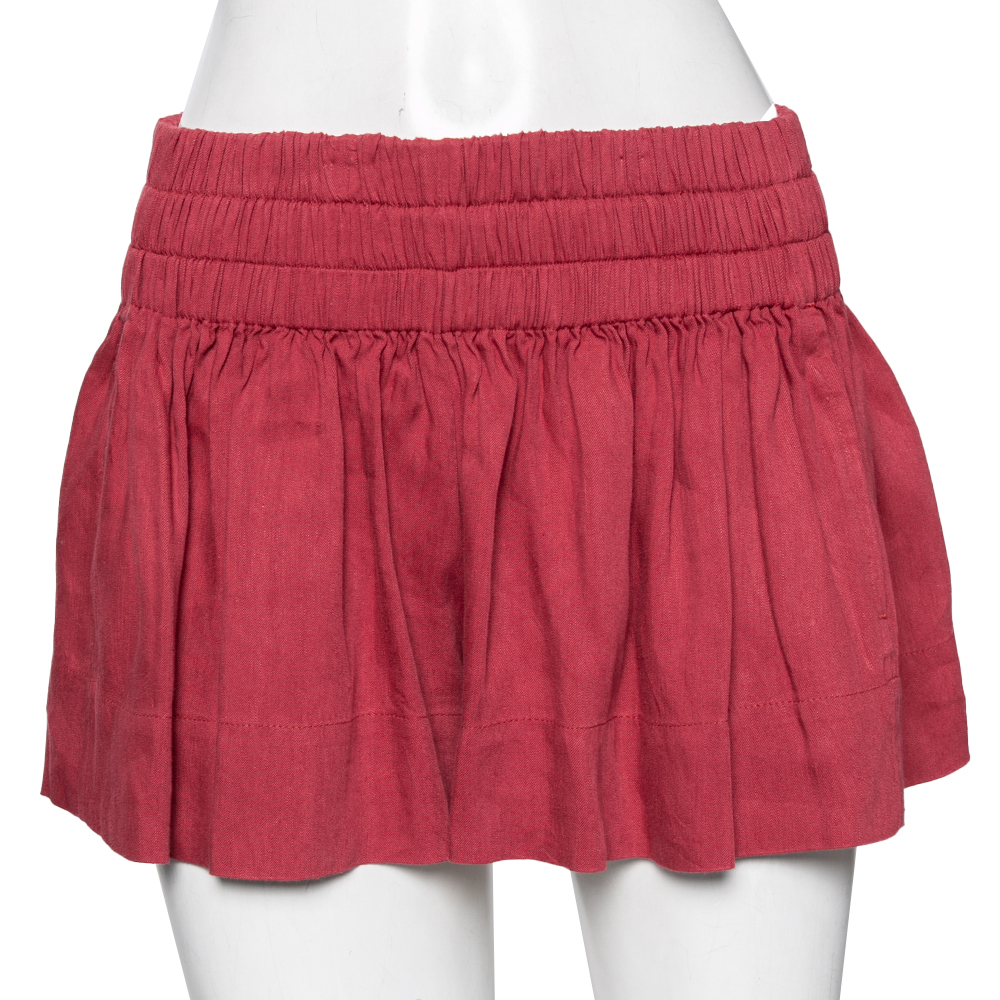 Isabel Marant Etoile Red Linen Blend Shorts S