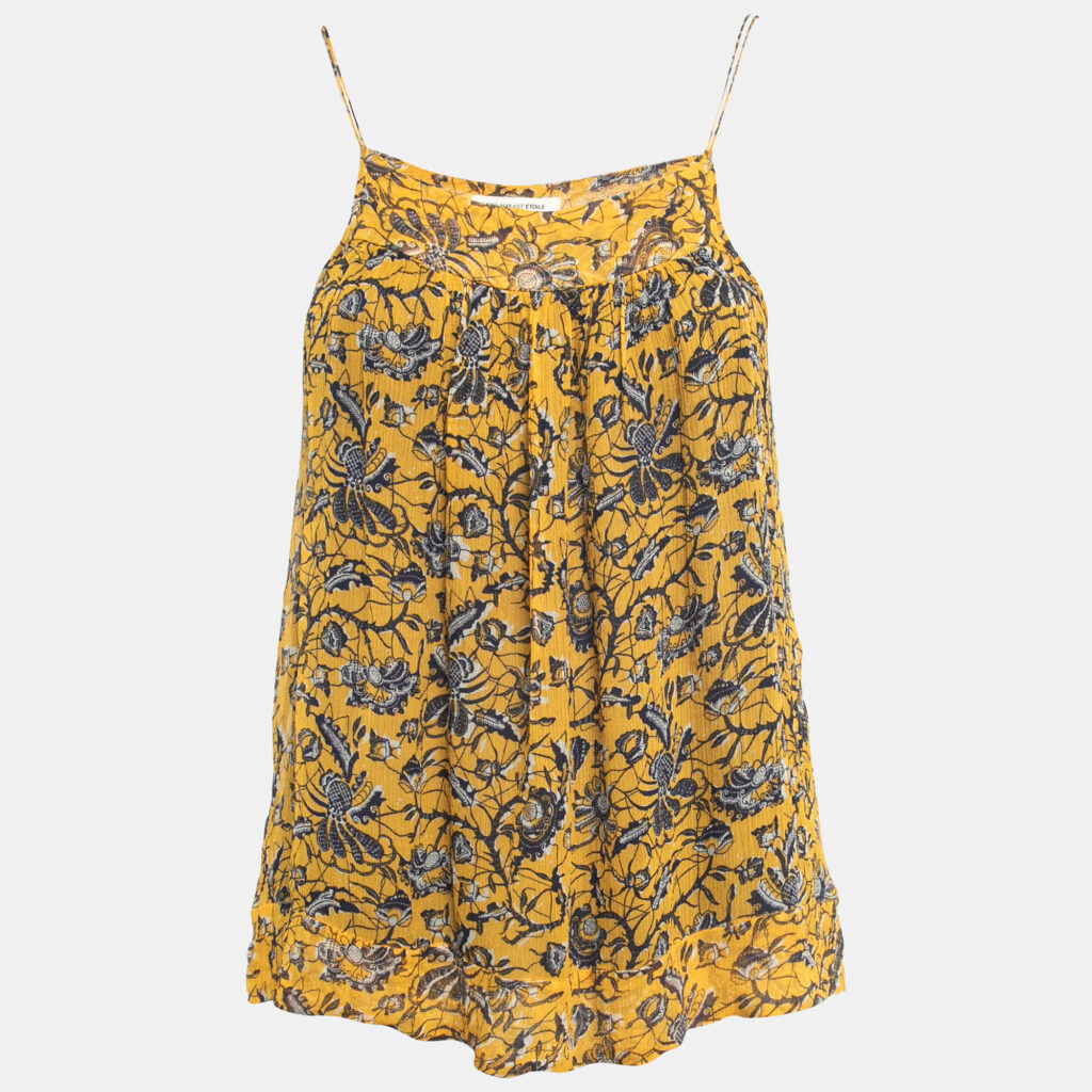 luxury-women-isabel-marant-etoile-used-clothes-p851239-005 Isabel Marant Etoile Yellow Floral Printed Sleeveless Top M
