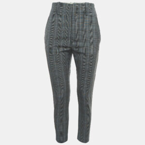 Isabel Marant Etoile Grey Plaid Wool Trousers S