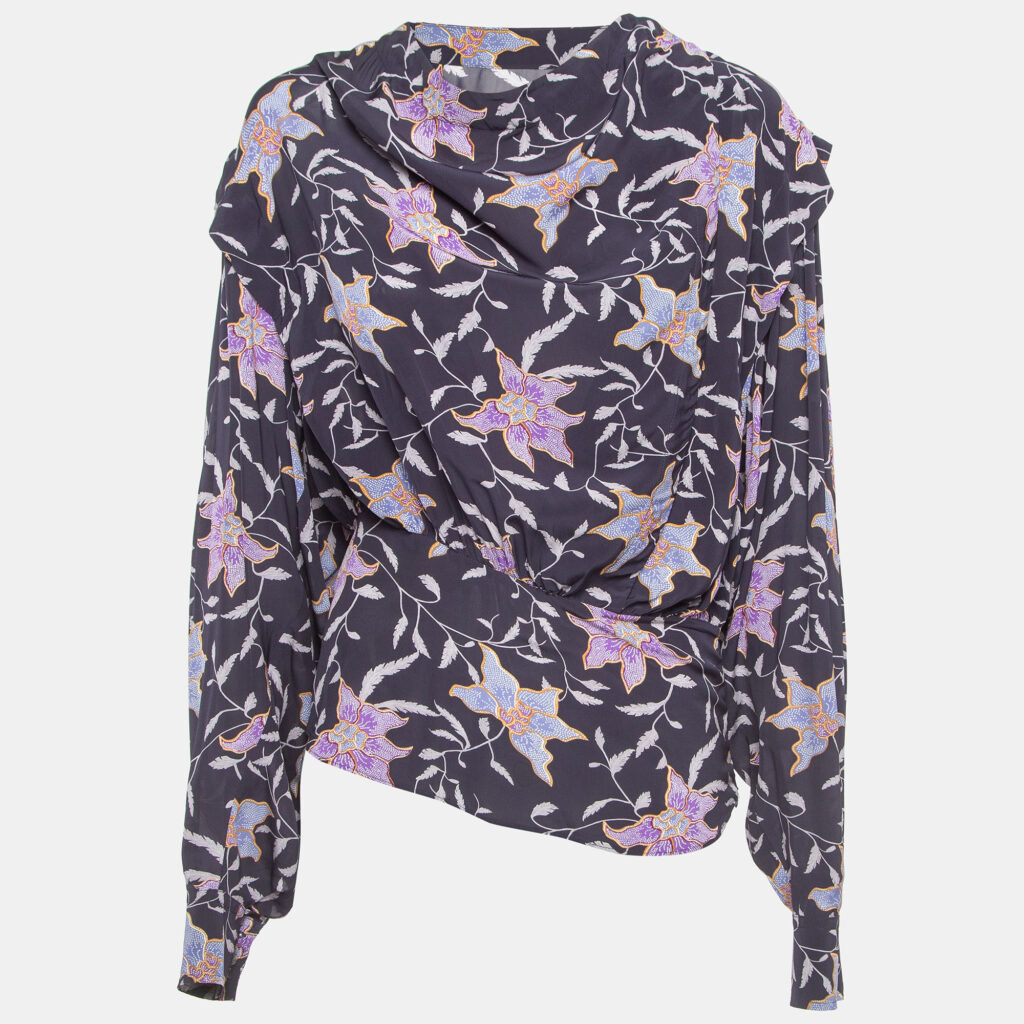 luxury-women-isabel-marant-etoile-used-clothes-p938205-001 Isabel Marant Etoile Floral Print Crepe Oxel Blouse S
