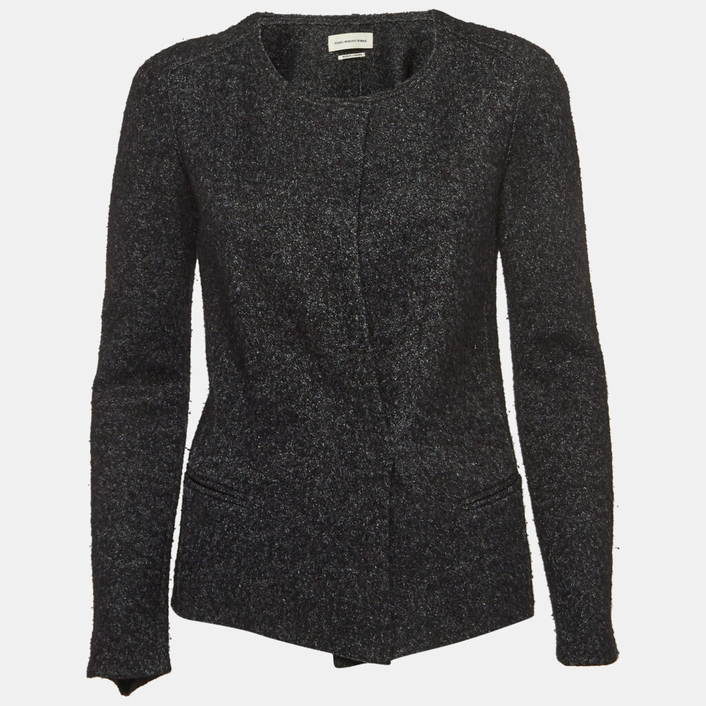 luxury-women-isabel-marant-etoile-used-clothes-p995490-002 Isabel Marant Etoile Grey Wool Tweed Cardigan XS