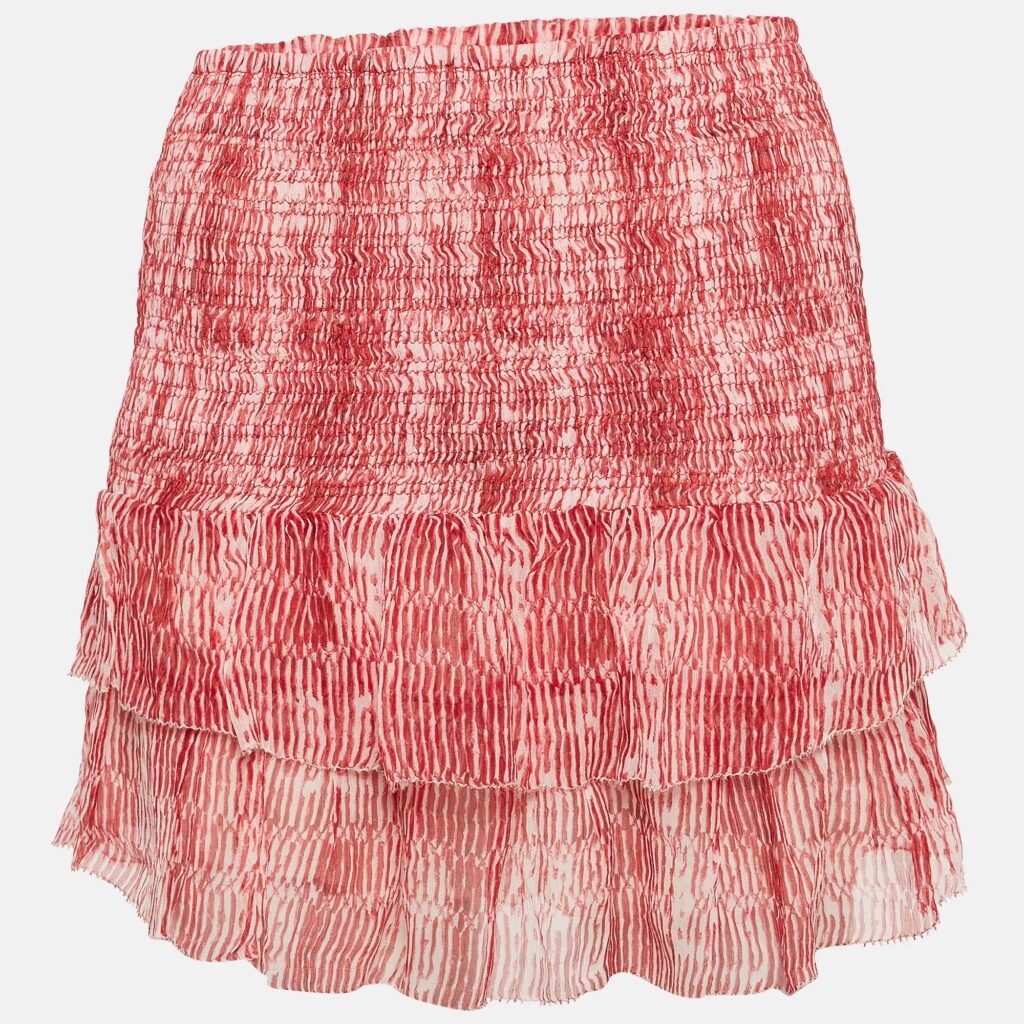 luxury-women-isabel-marant-used-clothes-p1022306-003 Isabel Marant Red Smocked Zelia Mini Skirt S
