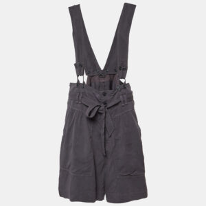 Isabel Marant Navy Blue Lyocell Blend High Waisted Suspender Shorts L