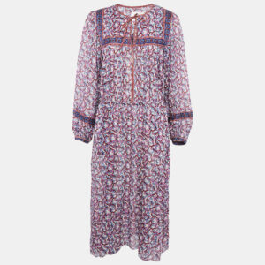 Isabel Marant Multicolor Floral Print Cotton Asymmetric Greila Dress S
