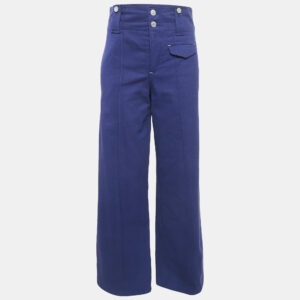Isabel Marant Blue Gabardine Wide Leg Trousers M