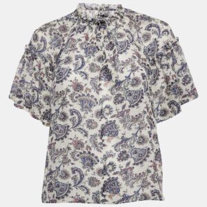 Isabel Marant Multicolor Silk Ruffled Top S