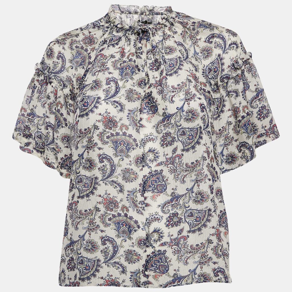 Isabel Marant Multicolor Silk Ruffled Top S