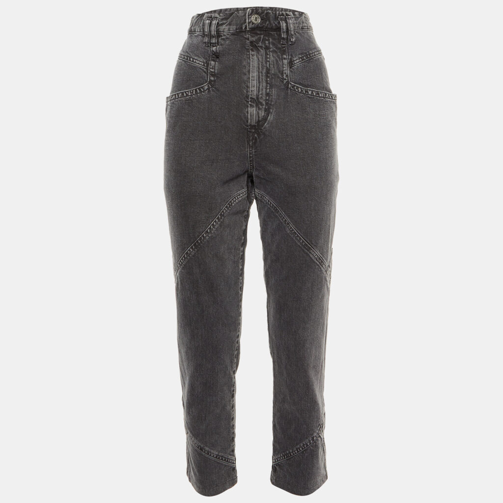 luxury-women-isabel-marant-used-clothes-p1104200-003 Isabel Marant Grey Denim Eloisa Paneled Boyfriend Jeans S/Waist 28"