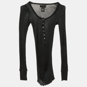 Isabel Marant Navy Blue Silk Rib Knit Sweater S