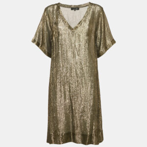 Isabel Marant Gold Lurex Silk Tank Dress M