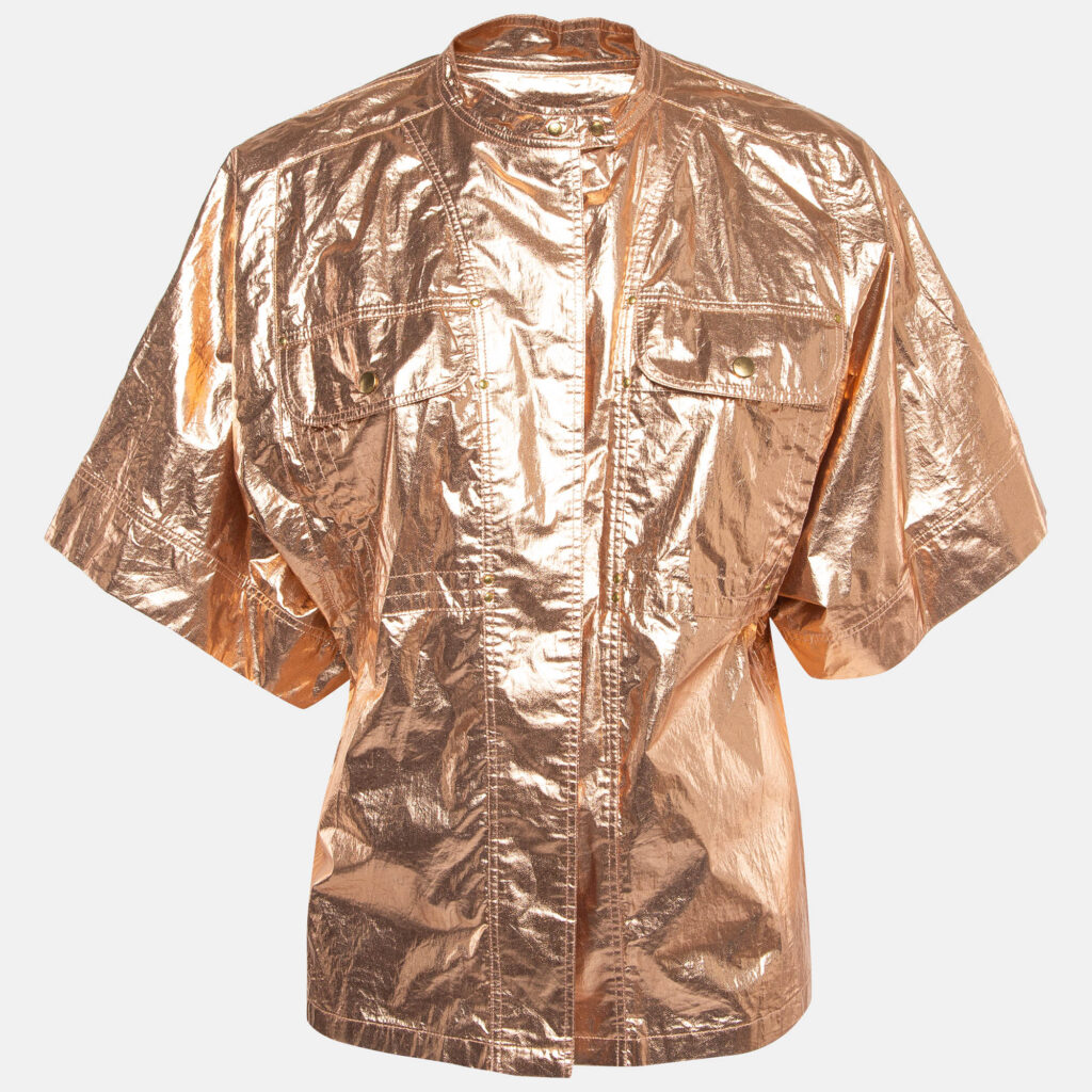 luxury-women-isabel-marant-used-clothes-p957752-001 Isabel Marant Metallic Rose Gold Cotton Buttoned Tren Top S