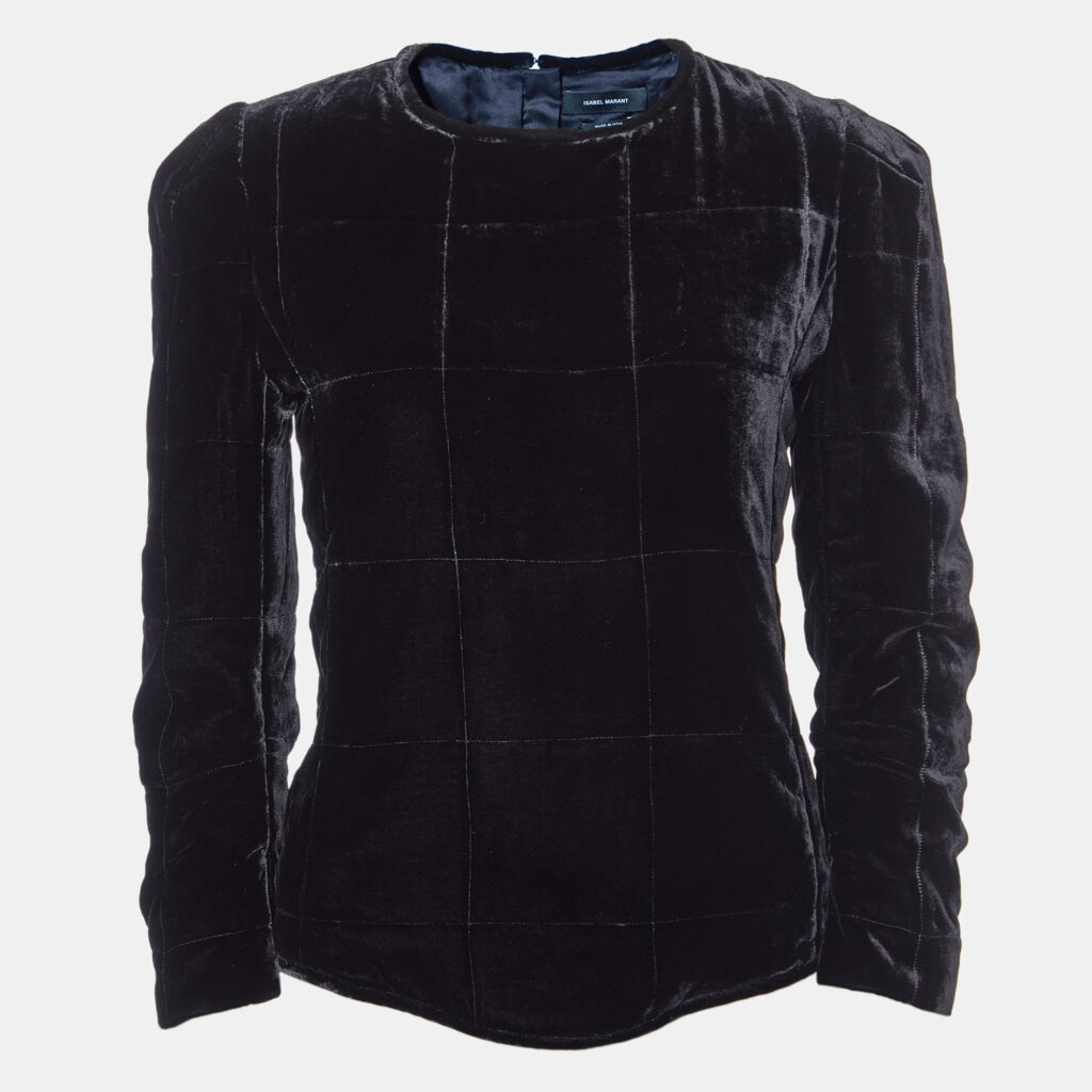 luxury-women-isabel-marant-used-clothes-p998776-009 Isabel Marant Black Velvet Full Sleeves Top S