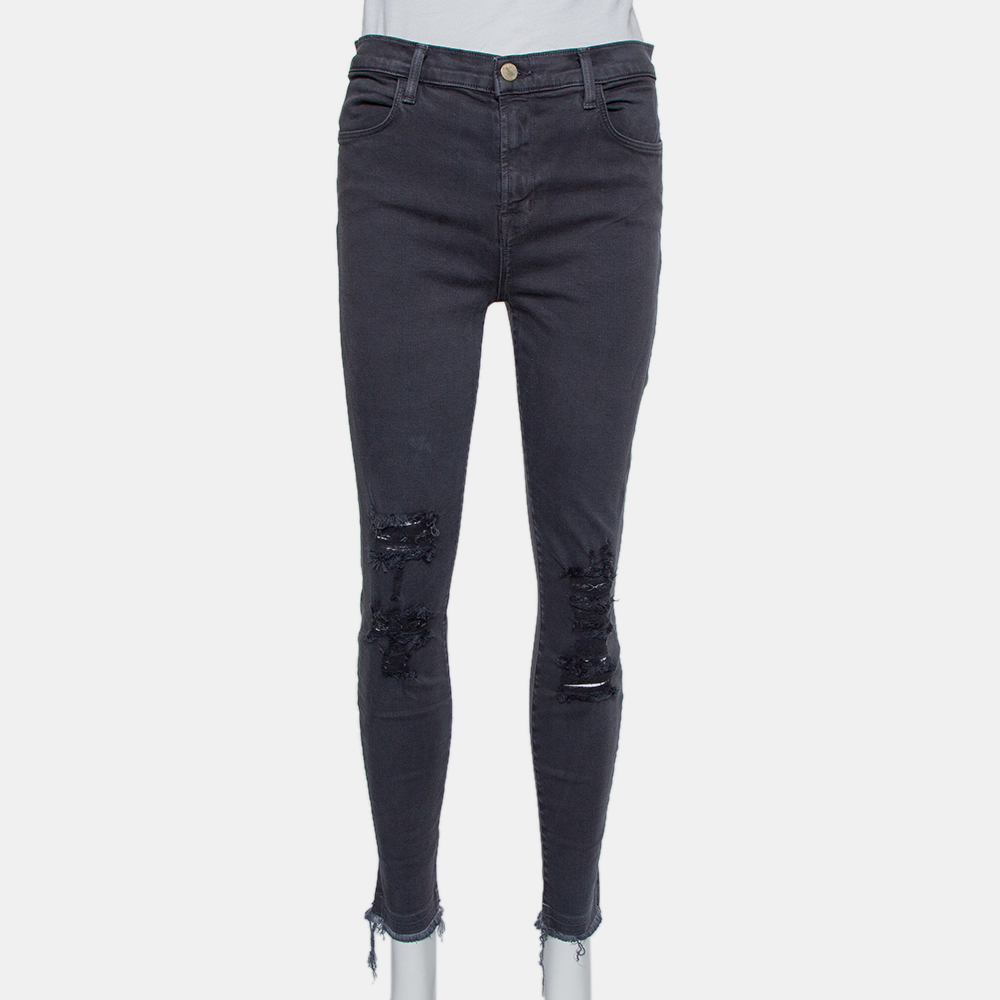 luxury-women-j-brand-used-clothes-p430562-011 J Brand Dement Black Denim Distressed Alana Jeans M