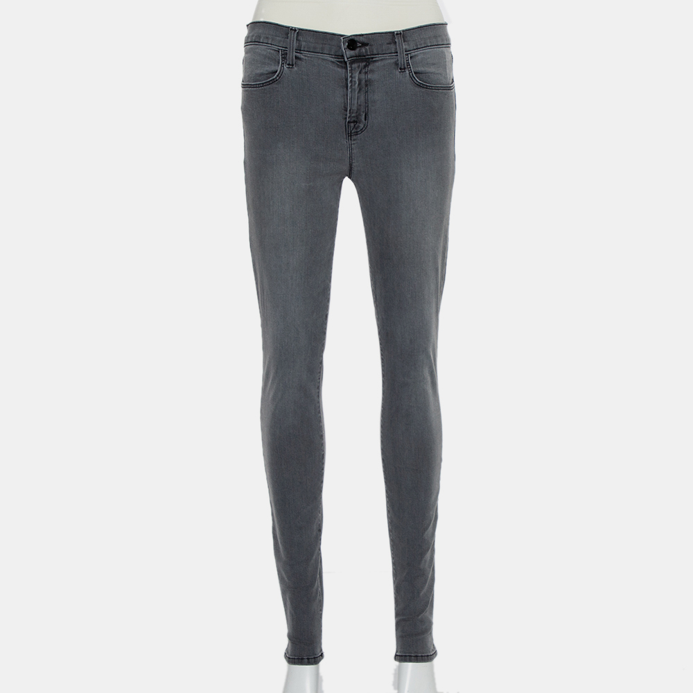luxury-women-j-brand-used-clothes-p431470-011 J Brand Grey Denim Super Skinny Maria Jeans M