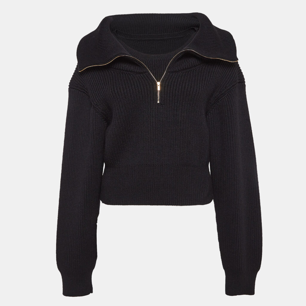 luxury-women-jacquemus-new-clothes-p1024324-005 Jacquemus Black Wool Knit Double Layered Sweater XL