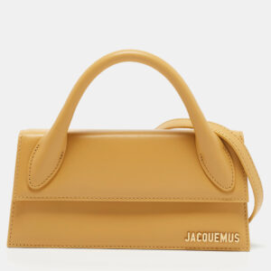 Jacquemus Mustard Leather Long Le Chiquito Top Handle Bag