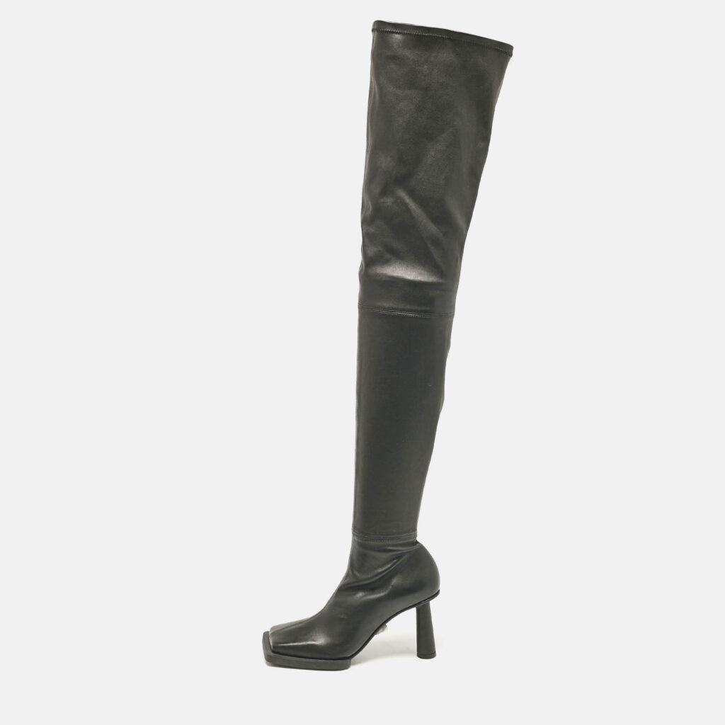 luxury-women-jacquemus-new-shoes-p1060181-010 Jacquemus Black Leather Over The Knee Boots Size 38