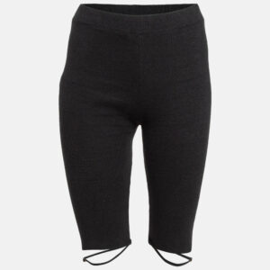 Jacquemus Black Rib Knit Biker Shorts L
