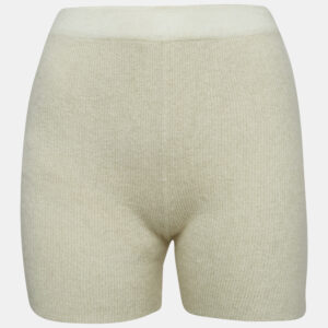 Jacquemus Cream Textured Rib Kit Shorts M