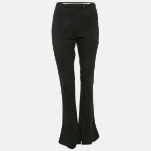 Jacquemus Black Wool Waistband Detail Wide Leg Le Splash Trousers L