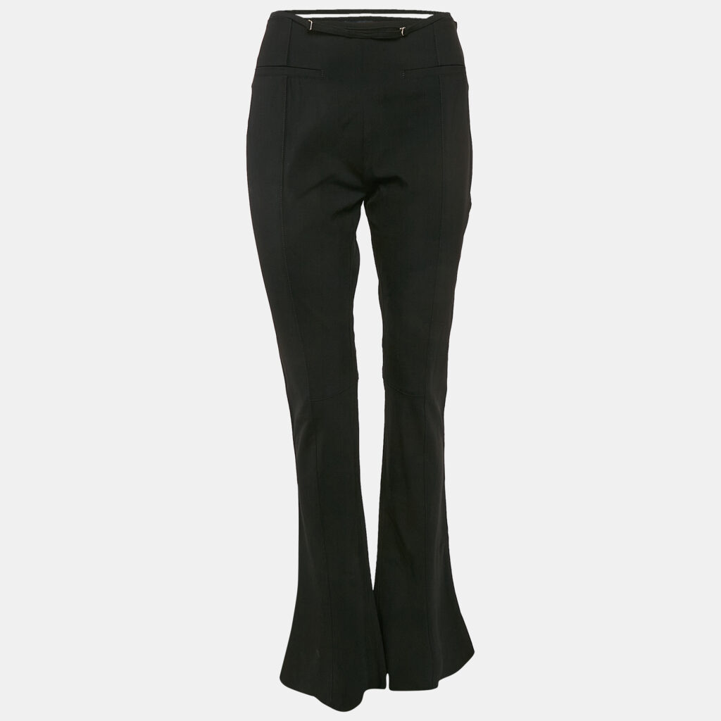 Jacquemus Black Wool Waistband Detail Wide Leg Le Splash Trousers L