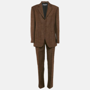 Jacquemus Brown Jute Le Raphia Blazer and Trousers Pantsuit S