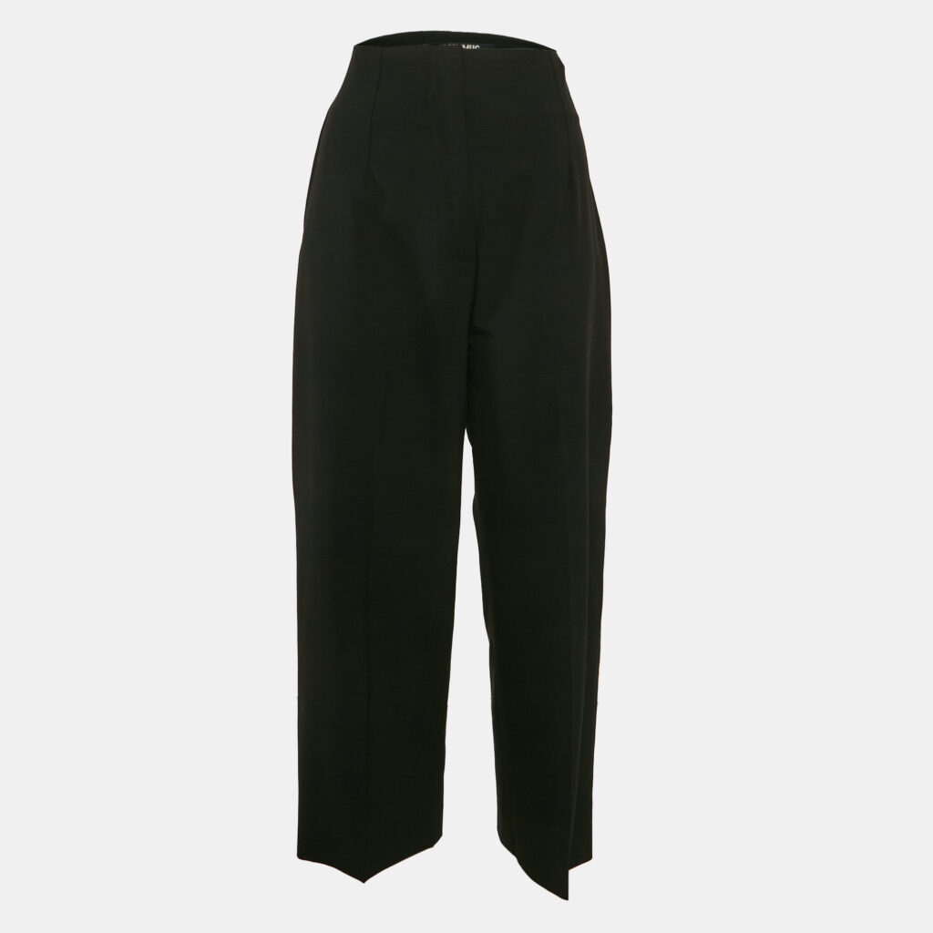 Jacquemus Black Wool Blend Wide Leg La Bomba Trousers L