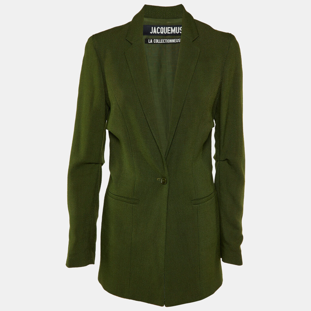 luxury-women-jacquemus-used-clothes-p1142227-001 Jacquemus Dark Green Viscose La Collectionneuse Jacket S