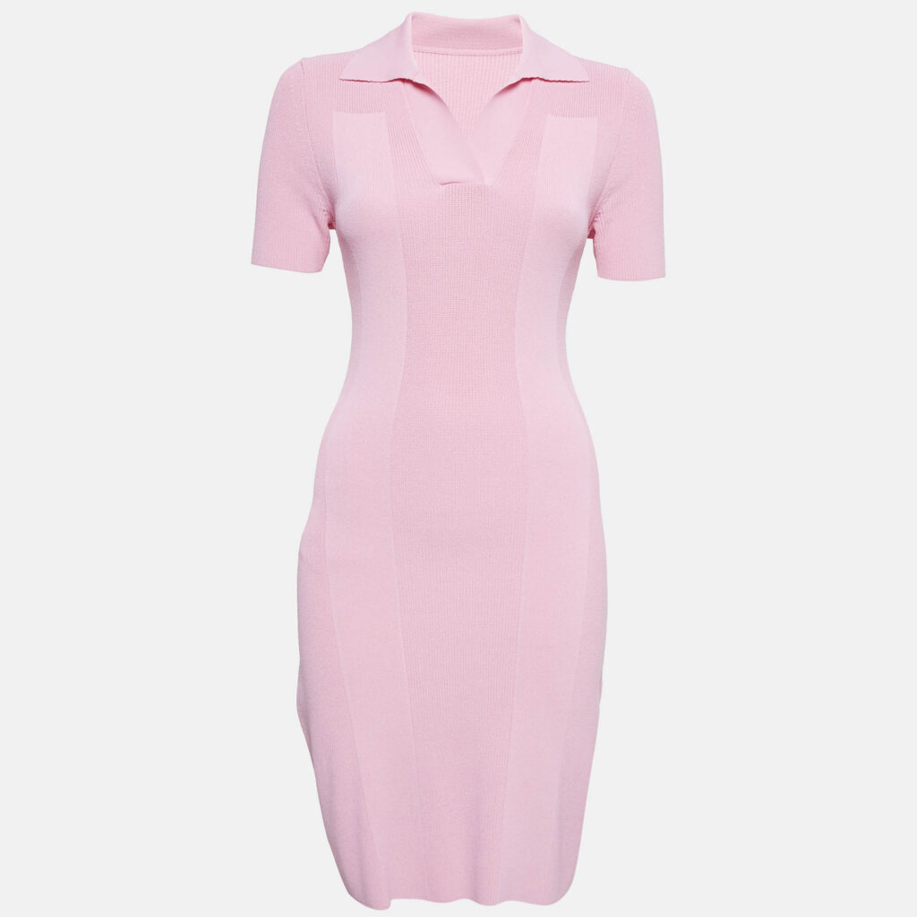 luxury-women-jacquemus-used-clothes-p1142329-001 Jacquemus Pink Rib Knit Back Open Mini Dress M