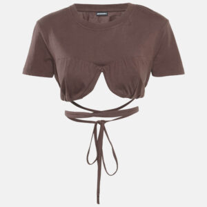 Jacquemus Brown Jersey Le Baci Crop Top M