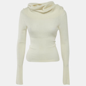 jacquemus cream cashmere knit back open sweater m