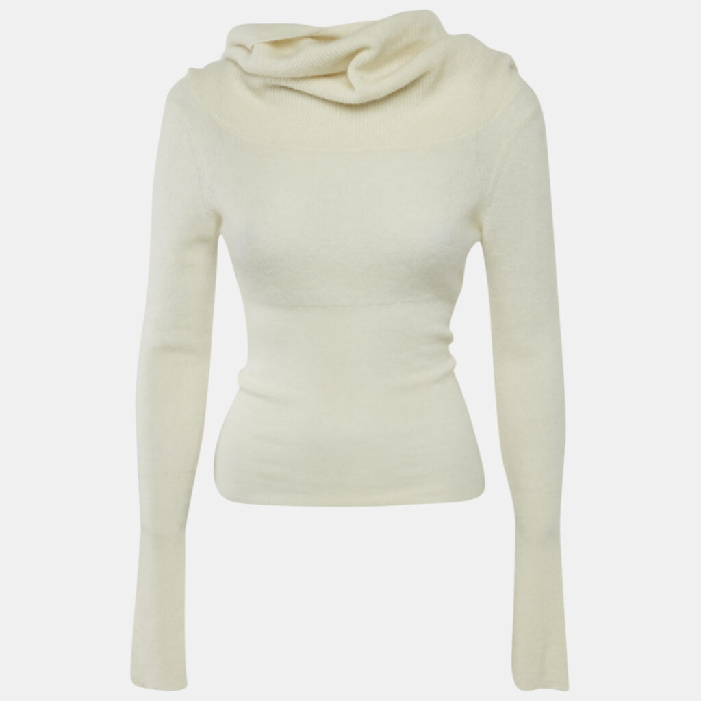 luxury-women-jacquemus-used-clothes-p1170138-002.jpg Jacquemus Cream Cashmere Knit Back Open Sweater M