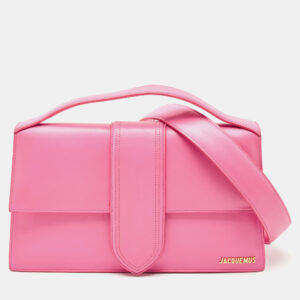 Jacquemus Pink Leather Le Bambinou Top Handle Bag