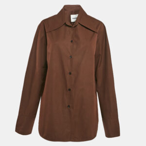 Jil Sander Brown Cotton Oversized Shirt S