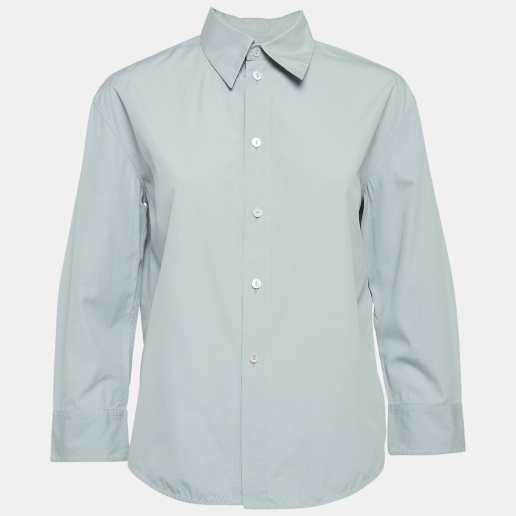 luxury-women-jil-sander-used-clothes-p1144626-006 Jil Sander Light Blue Cotton Button Front Shirt S