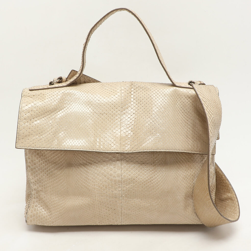luxury-women-jil-sander-used-handbags-p1157525-002.jpg Jil Sander Beige Python Top Handle Bag