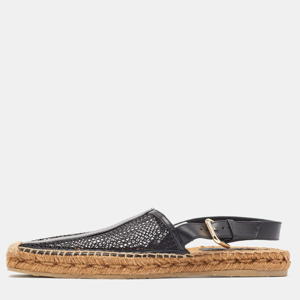 luxury-women-jimmy-choo-new-shoes-p964410-004 Jimmy Choo Black Mesh and Leather Slingback Espadrille Size 41
