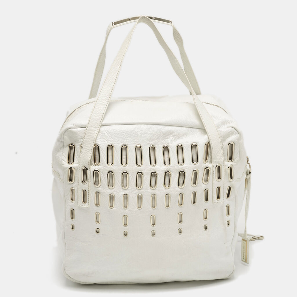 luxury-women-jimmy-choo-used-handbags-p1149628-011.jpg Jimmy Choo White Leather Dessy Satchel