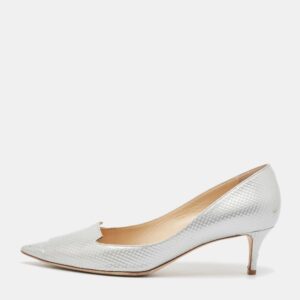 Jimmy Choo Silver Leather Pumps 38