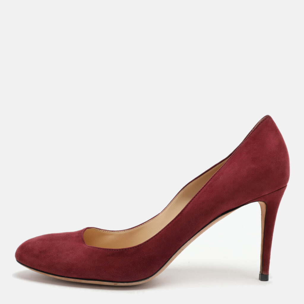 luxury-women-jimmy-choo-used-shoes-p1046835-006 Jimmy Choo Burgundy Suede Pumps Size 39.5