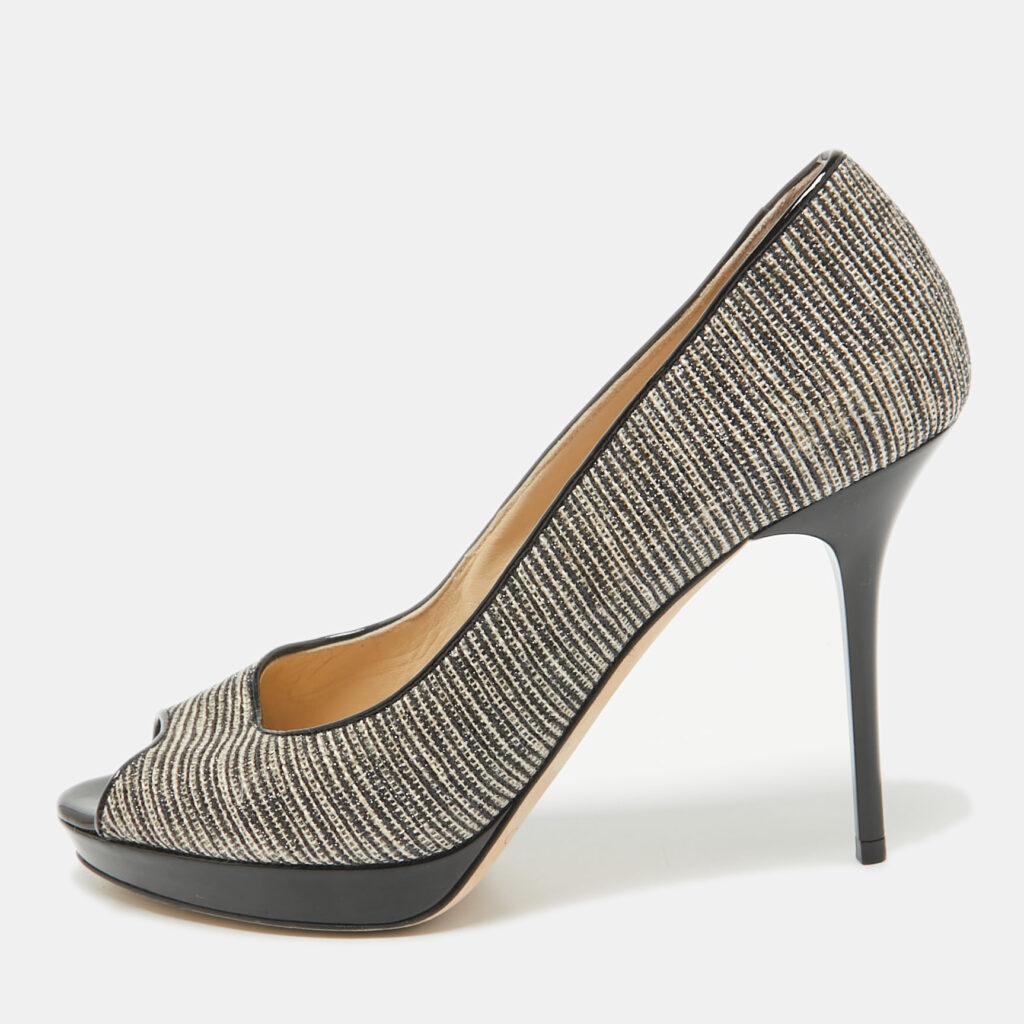 luxury-women-jimmy-choo-used-shoes-p1046843-001 Jimmy Choo Two Tone Canvas Luna Pumps Size 38