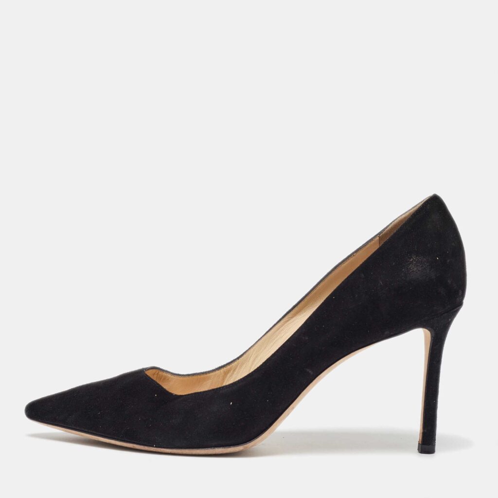 luxury-women-jimmy-choo-used-shoes-p1047050-003 Jimmy Choo Black Suede Romy Pumps Size 40