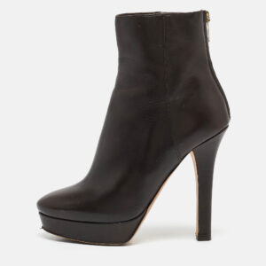 Jimmy Choo Brown Leather Pointed Toe Ankle Length Boots Size 37