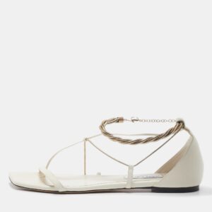 Jimmy Choo White Leather Oriana Flats Size 43