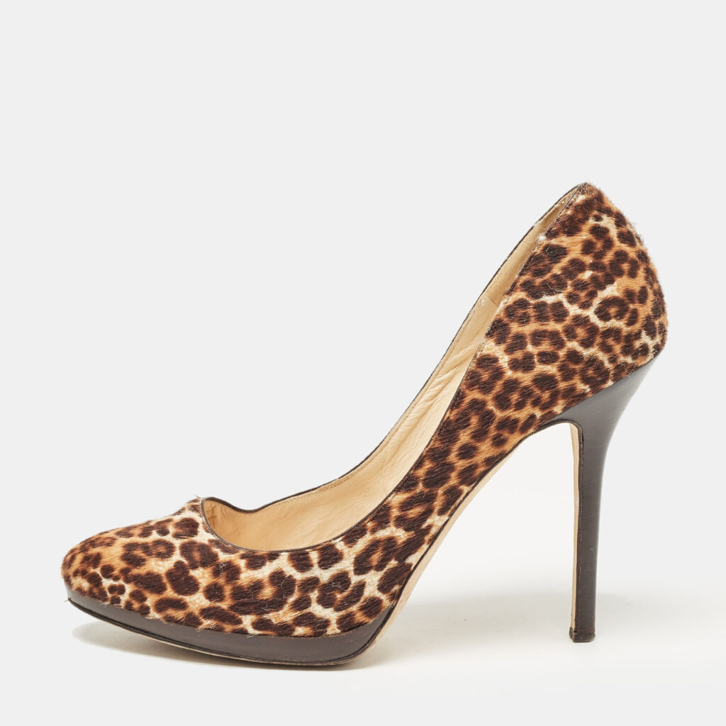 luxury-women-jimmy-choo-used-shoes-p1103105-003 Jimmy Choo Brown Calf Hair Romy Pumps Size 38