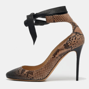Jimmy Choo Two Tone Snakeskin Leather Ankle Strap Pumps Size 39