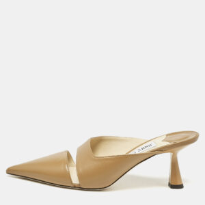 Jimmy Choo Brown Leather Zalea Mules Size 37