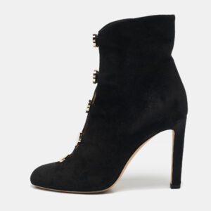 Jimmy Choo Black Suede Loretta Ankle Length Boots 37