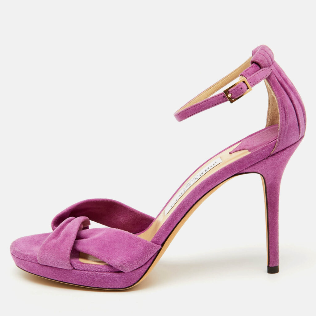 luxury-women-jimmy-choo-used-shoes-p1120643-010 Jimmy Choo Purple Suede Ankle Strap Sandals Size 38